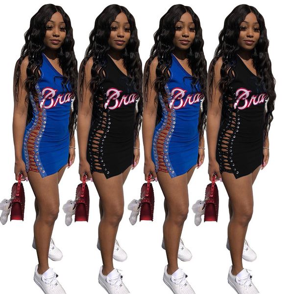 summer womens mini dress letter print cutout with side drawstring pleated hip vest dress club bodycon short dress mini skirt 805, Black
summer womens mini dress letter print cutout with side drawstring pleated hip vest dress club bodycon short dress mini skirt 805, Black