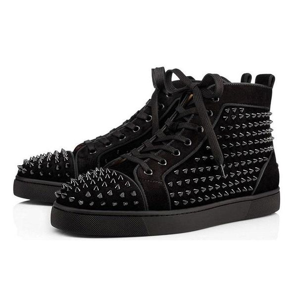 new 2020 designer shoes studded spikes fashion red suede leather mens womens flat bottoms luxury shoes party lovers sneakers 36-46, Black 
new 2020 designer shoes studded spikes fashion red suede leather mens womens flat bottoms luxury shoes party lovers sneakers 36-46, Black