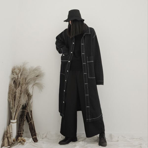 women black denim big size long trench new lapel long sleeve loose fit windbreaker fashion autumn winter 2020 19a-a638, Tan;black
women black denim big size long trench new lapel long sleeve loose fit windbreaker fashion autumn winter 2020 19a-a638, Tan;black