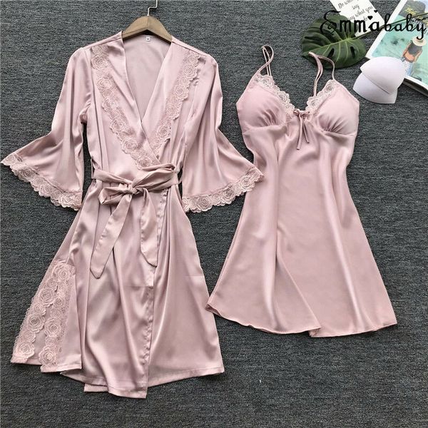 summer ladies satin sleepwear with chest pads pajamas set lace silk sleep robe gown sets, Black;red
summer ladies satin sleepwear with chest pads pajamas set lace silk sleep robe gown sets, Black;red