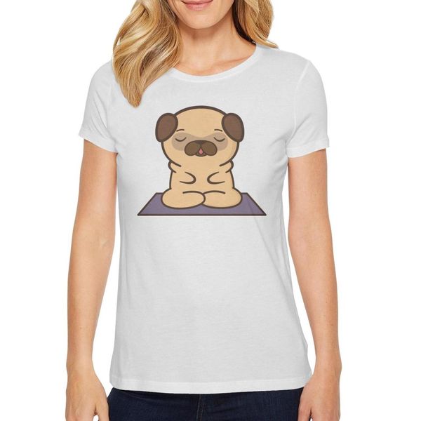 ladies kawaii adorable yoga pug fashion t-shirt printing cool cotton shirt slim short-sleeved cosplay dwarf pugnomie pug hamburger chips, White
ladies kawaii adorable yoga pug fashion t-shirt printing cool cotton shirt slim short-sleeved cosplay dwarf pugnomie pug hamburger chips, White