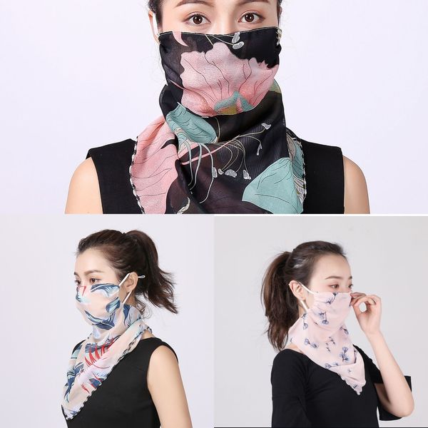 zqbtv women scarf face mask 38 styles silk chiffon handkerchief outdoor windproof half face dust-proof sunshade masks designer scarf, Black
zqbtv women scarf face mask 38 styles silk chiffon handkerchief outdoor windproof half face dust-proof sunshade masks designer scarf, Black