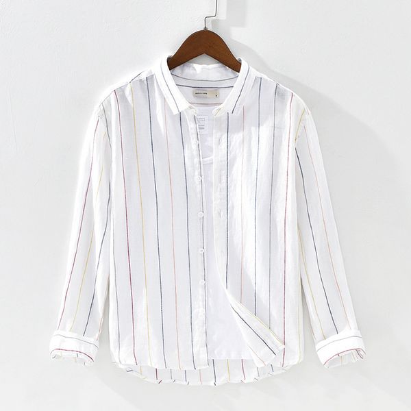 striped 100% linen men long-sleeved casual shirt summer breathable pure flax dress shirts male camisas ts-587, White;black
striped 100% linen men long-sleeved casual shirt summer breathable pure flax dress shirts male camisas ts-587, White;black