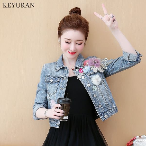2019 autumn new women slim three dimensional flowers embroidery short denim coat woman long sleeve jean jacket plus size 3xl, Black;brown
2019 autumn new women slim three dimensional flowers embroidery short denim coat woman long sleeve jean jacket plus size 3xl, Black;brown