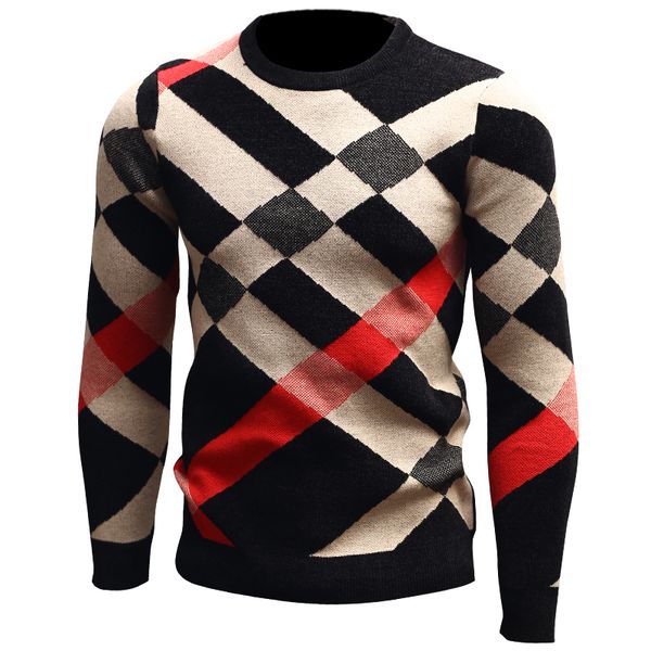 new checked knitted sweater men wool pullover mens sweaters o-neck male jumper casual full sleeve pull men's sweater, White;black
new checked knitted sweater men wool pullover mens sweaters o-neck male jumper casual full sleeve pull men's sweater, White;black