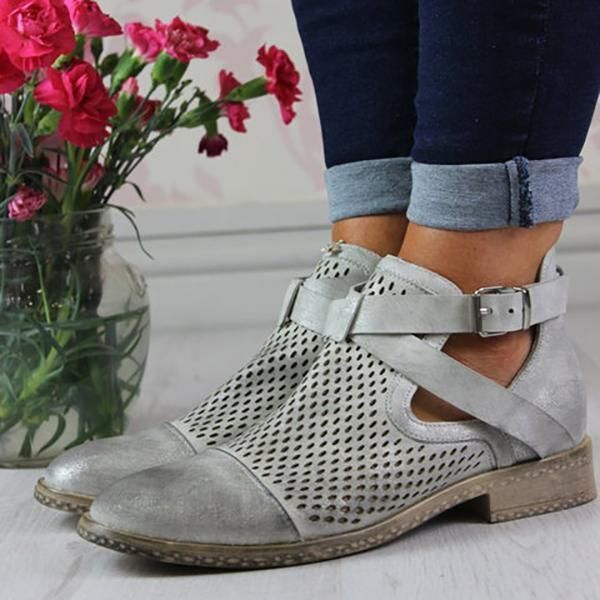 women's shoes sandals flat shoes pointed leather buckle hollow fashion buckle casual 2019 new style, Black
women's shoes sandals flat shoes pointed leather buckle hollow fashion buckle casual 2019 new style, Black