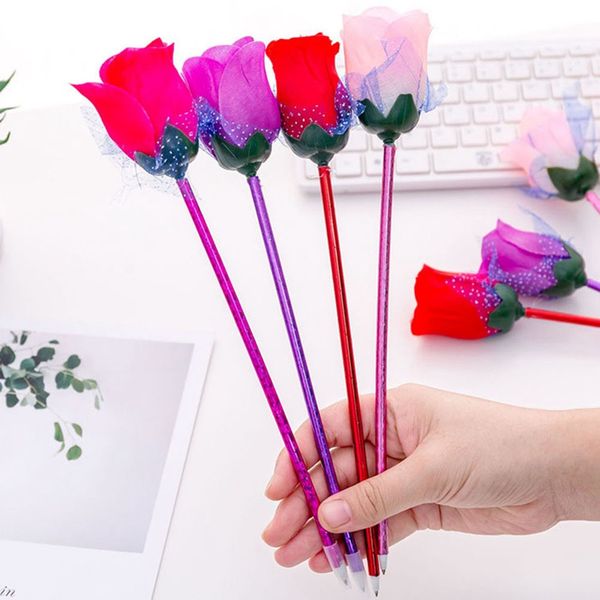 

Creative Cute Rose Ballpoint Pen School Office Supplies Valentine's Day Pen Gifts Random Color, Multi-colored