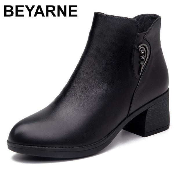 beyarne 2019 autumn winter women ankle boots genuine leather high heels pointed toe rhinestone thick heel boots wome warm shoes, Black
beyarne 2019 autumn winter women ankle boots genuine leather high heels pointed toe rhinestone thick heel boots wome warm shoes, Black