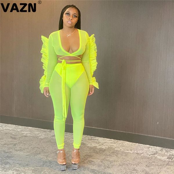 vazn 2020 casual transparent mesh fabric see through tracksuit female summer matching sets full sleeve full pant female sets, White
vazn 2020 casual transparent mesh fabric see through tracksuit female summer matching sets full sleeve full pant female sets, White