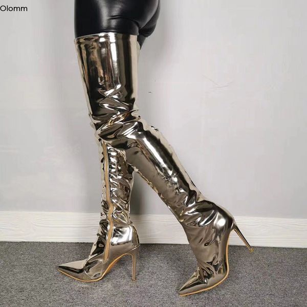 olomm handmade women thigh high boots stiletto heels boots pointed toe gorgeous champagne shoes women plus us size 5-15, Black
olomm handmade women thigh high boots stiletto heels boots pointed toe gorgeous champagne shoes women plus us size 5-15, Black