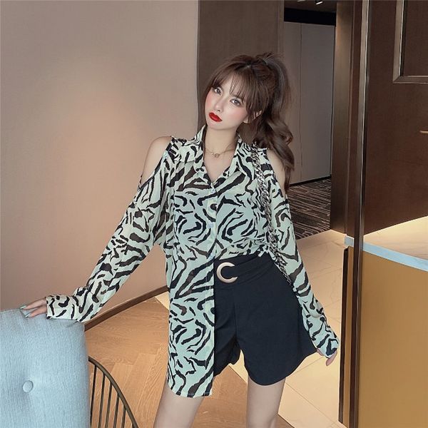 women dresses small design zebra pattern shirt 2020 summer ice silk chiffon careful machine long sleeve off-shoulder midi shirt women, White
women dresses small design zebra pattern shirt 2020 summer ice silk chiffon careful machine long sleeve off-shoulder midi shirt women, White