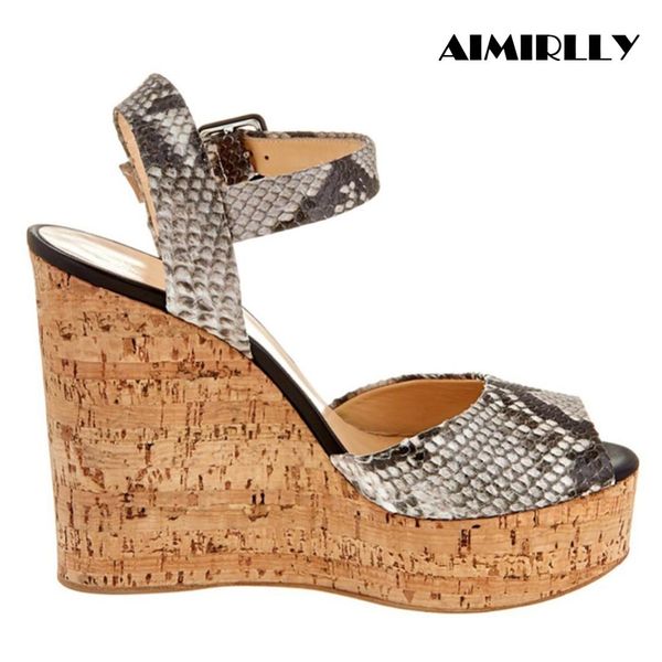 shoes women peep toe high heel sandals cork wedge sky high platform python snake embossed shoes ankle strap summer heels, Black
shoes women peep toe high heel sandals cork wedge sky high platform python snake embossed shoes ankle strap summer heels, Black
