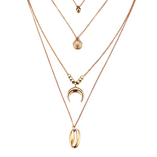 moon shell necklace chokers gold chains multilayer stackable necklaces women necklace hip hop will and sandy fashion jewelry, Silver
moon shell necklace chokers gold chains multilayer stackable necklaces women necklace hip hop will and sandy fashion jewelry, Silver
