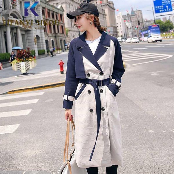 2020 autumn women plus size trench coat double breasted lapel fashion patchwork lady long trench coat loose casual windbreaker, Tan;black
2020 autumn women plus size trench coat double breasted lapel fashion patchwork lady long trench coat loose casual windbreaker, Tan;black