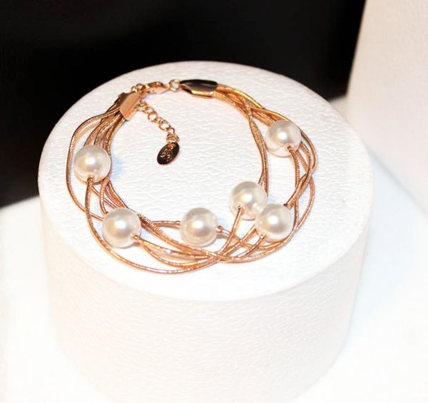 wholesale- ins elegant pearl multi layer link chain fashion luxury designer bracelet for woman girls rose gold 21cm, Black
wholesale- ins elegant pearl multi layer link chain fashion luxury designer bracelet for woman girls rose gold 21cm, Black