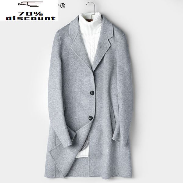 men's wool & blends double-sided coat men long jacket korean overcoat mens coats and jackets casual abrigo hombre 82z8803 kj2433, Black
men's wool & blends double-sided coat men long jacket korean overcoat mens coats and jackets casual abrigo hombre 82z8803 kj2433, Black