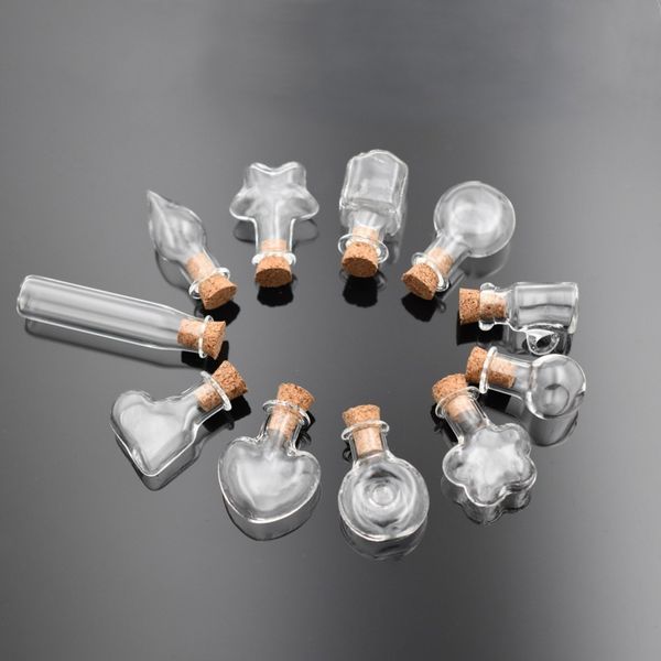 10pieces heart star drop mini glass bottle with cork pendant perfume essential oil vial cork bottle charms jewelry making, Silver
10pieces heart star drop mini glass bottle with cork pendant perfume essential oil vial cork bottle charms jewelry making, Silver