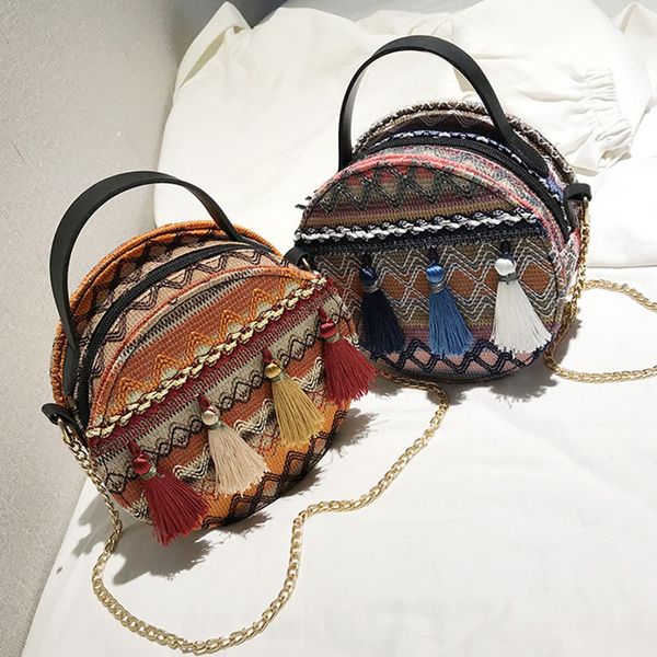 women small round bag chinese style shoulder bags fashion tassels package female hand-woven bag messenger for ladies
women small round bag chinese style shoulder bags fashion tassels package female hand-woven bag messenger for ladies
