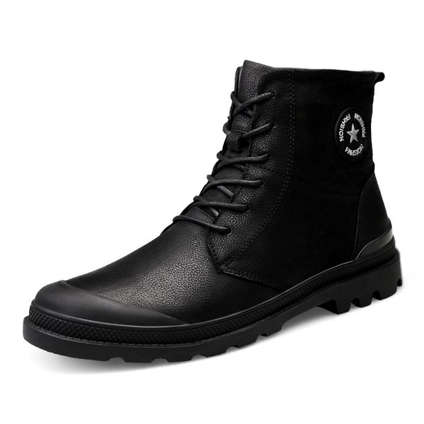 new men boots winter with fur 2019 warm snow boots men winter work shoes footwear fashion combat, Black
new men boots winter with fur 2019 warm snow boots men winter work shoes footwear fashion combat, Black
