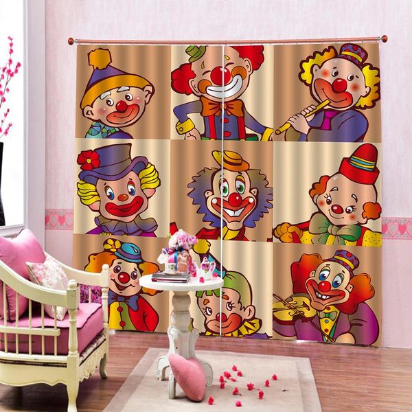clown high-definition picture printing shower curtain for children's room blackout window curtains home drapes 
clown high-definition picture printing shower curtain for children's room blackout window curtains home drapes