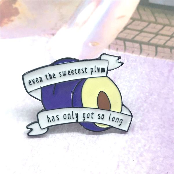 tape purple slit plum fruit cartoon pins even the sweetest plum has only got so long brooches gift for children, Gray
tape purple slit plum fruit cartoon pins even the sweetest plum has only got so long brooches gift for children, Gray