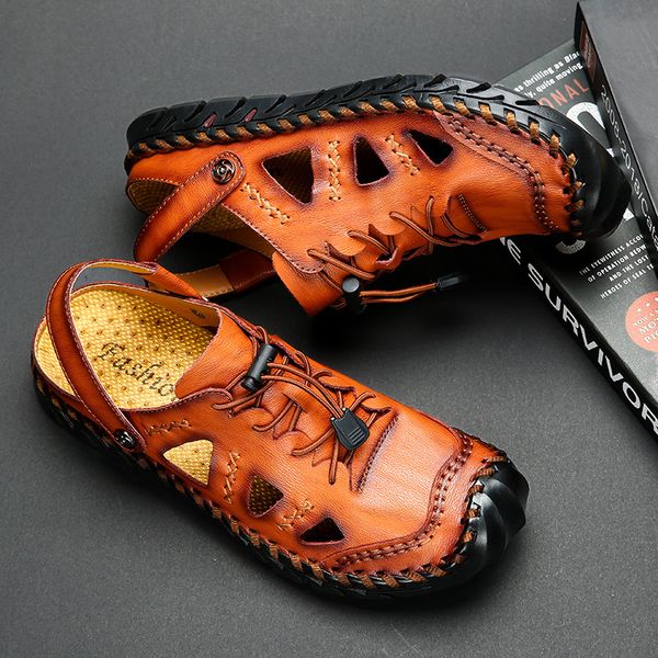 large size men's shoes cross-border 48 yards leather sandals wish handmade shoes, Black
large size men's shoes cross-border 48 yards leather sandals wish handmade shoes, Black