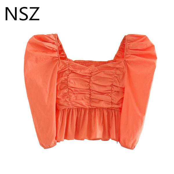 nsz women orange crop blouse bustier shirt square neck corset peplum tight blouse puff sleeve tunic blusas, White 
nsz women orange crop blouse bustier shirt square neck corset peplum tight blouse puff sleeve tunic blusas, White