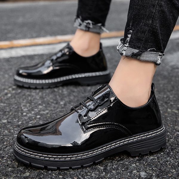 men's shoes 2019 new style autumn big head leather shoes versatile casual korean-style trend bright skin men's hair, Black
men's shoes 2019 new style autumn big head leather shoes versatile casual korean-style trend bright skin men's hair, Black