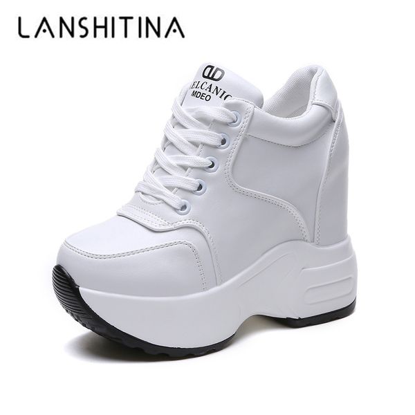 women's ankle boots 2018 autumn pu leather shoes woman platform height increased sneakers 10 cm thick sole wedges white boots, Black
women's ankle boots 2018 autumn pu leather shoes woman platform height increased sneakers 10 cm thick sole wedges white boots, Black
