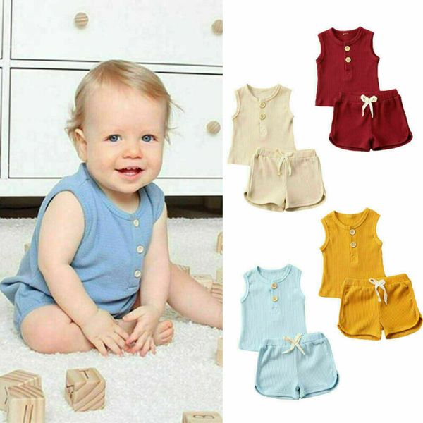 summer clothes vest t-shirt shorts solid outfits for toddler baby girls boys, White
summer clothes vest t-shirt shorts solid outfits for toddler baby girls boys, White
