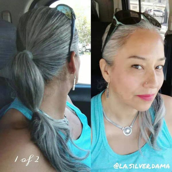 wowen sliver gray hair ponytail wavy human ponytail ribbon drawstring ponytails vitality balayage celebrities hair extensions 100g-140g, Black
wowen sliver gray hair ponytail wavy human ponytail ribbon drawstring ponytails vitality balayage celebrities hair extensions 100g-140g, Black