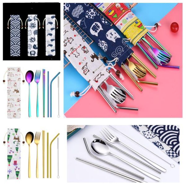 new 7 pieces portable dinnerware straw set korean cutlery set stainless steel tableware set kitchen tools with cloth bag t2i5219
new 7 pieces portable dinnerware straw set korean cutlery set stainless steel tableware set kitchen tools with cloth bag t2i5219