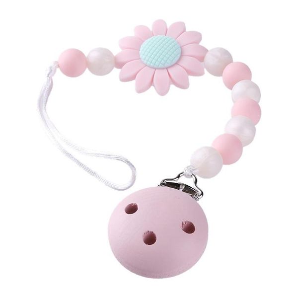 flower infant bracelet rattle baby teether silicone beads bangles pacifier