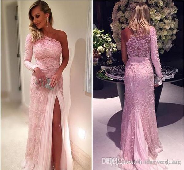 2019 pink prom dress one shoulder long holidays wear graduation evening party gown custom made plus size, Black 
2019 pink prom dress one shoulder long holidays wear graduation evening party gown custom made plus size, Black