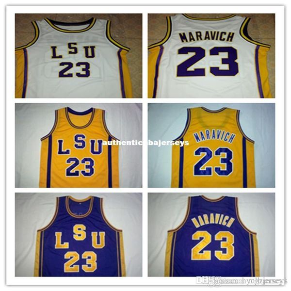 #23 pete maravich lsu tigers college basketball jerseys white purple yellow stitched customized any name and number, Black;blue
#23 pete maravich lsu tigers college basketball jerseys white purple yellow stitched customized any name and number, Black;blue