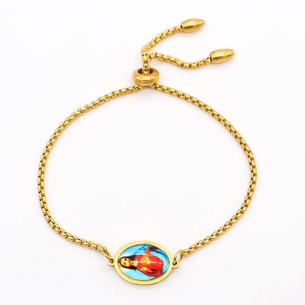 doreenbeads fashion bracelet 316 stainless steel adjustable slide bracelets gold oval virgin mary with glass cabochons,1 pc, Black
doreenbeads fashion bracelet 316 stainless steel adjustable slide bracelets gold oval virgin mary with glass cabochons,1 pc, Black