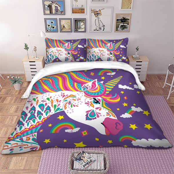 art unicorn bedding set purple color duvet cover pillowcases twin full king size bedclothes 3pcs home textile
art unicorn bedding set purple color duvet cover pillowcases twin full king size bedclothes 3pcs home textile