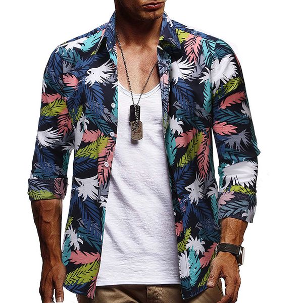 men's casual shirts four season for man fashion long sleeve floral print shirt male party dress camisa button turn down collar blouses, White;black
men's casual shirts four season for man fashion long sleeve floral print shirt male party dress camisa button turn down collar blouses, White;black