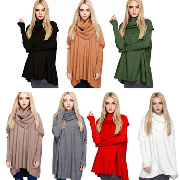 women oversized pullover sweater cowl neck batwing long sleeves knitted tunic solid color casual loose high low jumper, White;black
women oversized pullover sweater cowl neck batwing long sleeves knitted tunic solid color casual loose high low jumper, White;black