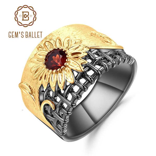 gem's ballet 925 sterling silver gemstones ring 0.36ct natural garnet handmade chrysanthemum rings for women fine jewelry cj191205, Slivery;golden
gem's ballet 925 sterling silver gemstones ring 0.36ct natural garnet handmade chrysanthemum rings for women fine jewelry cj191205, Slivery;golden