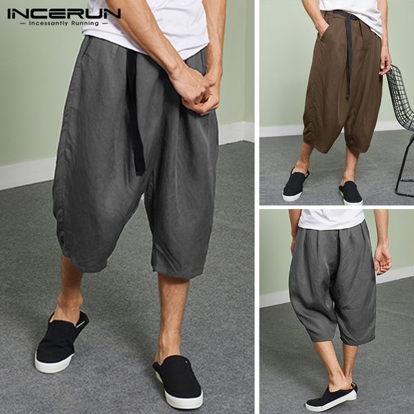 solid color casual pants men lace up loose joggers streetwear pantalon 2020 summer breathable calf-length trousers s-5xl incerun, Black
solid color casual pants men lace up loose joggers streetwear pantalon 2020 summer breathable calf-length trousers s-5xl incerun, Black