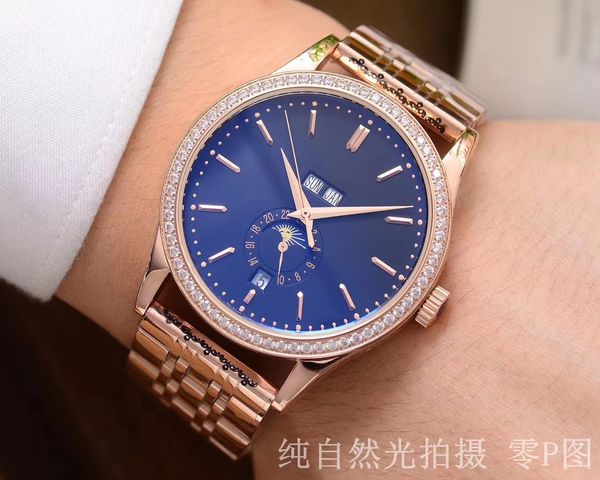 luxury mens watches 42mm dial diamonds bezel designer watches 5396r version multi-function automatic movement watches, Slivery;brown
luxury mens watches 42mm dial diamonds bezel designer watches 5396r version multi-function automatic movement watches, Slivery;brown
