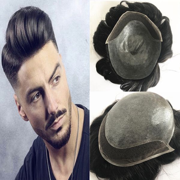 french lace front with pu back toupee for men lace front with skin human hair mens toupee hairpiece replacement system men hair, Black
french lace front with pu back toupee for men lace front with skin human hair mens toupee hairpiece replacement system men hair, Black