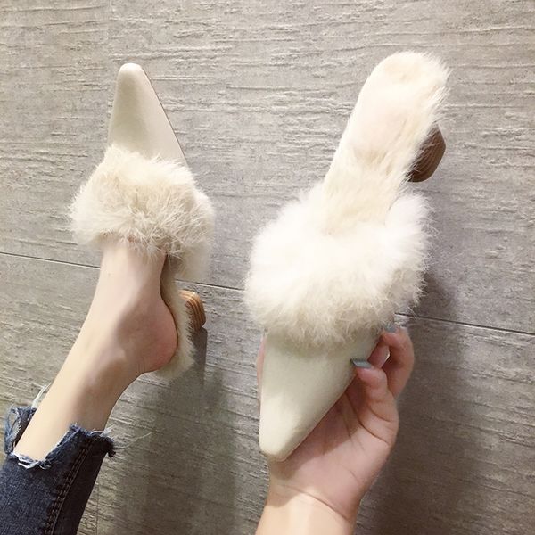 shallow square heel shoes woman 2019 womens slippers outdoor female mule med fur flip flops pantofle pointed toe luxury slides, Black
shallow square heel shoes woman 2019 womens slippers outdoor female mule med fur flip flops pantofle pointed toe luxury slides, Black