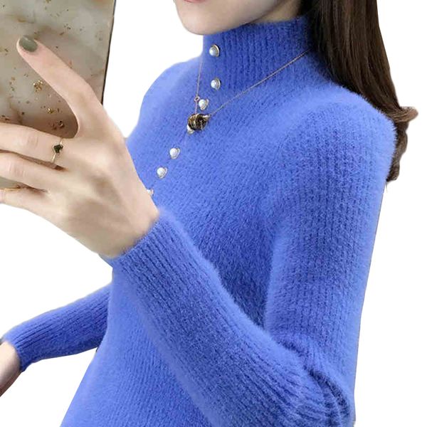 women turtleneck sweater pullover 2020 new autumn winter studded imitation mink velvet warm pull knitted sweater jumper female, White;black
women turtleneck sweater pullover 2020 new autumn winter studded imitation mink velvet warm pull knitted sweater jumper female, White;black