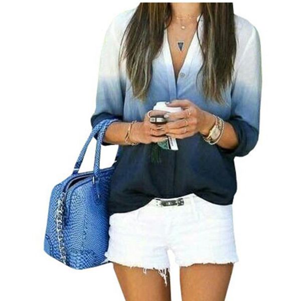 2020 fashion summer women soft women's long sleeve shirt casual loose blouse shirt ladies gradient color blouse, White
2020 fashion summer women soft women's long sleeve shirt casual loose blouse shirt ladies gradient color blouse, White
