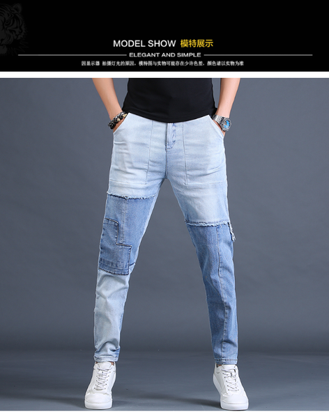 w05477 fashion men's jeans 2020 runway european design party style men's clothing, Blue
w05477 fashion men's jeans 2020 runway european design party style men's clothing, Blue