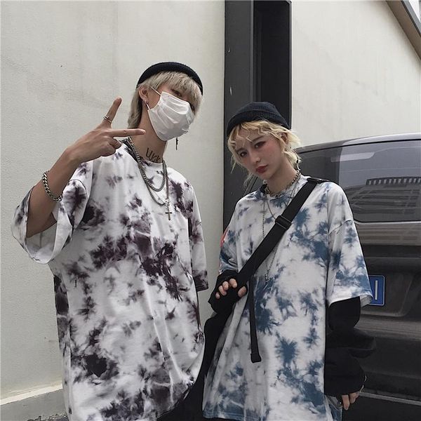 mens womens graffiti tie dye contrast color print t-shirts hip hop tees streetwear oversized loose pullover, White;black
mens womens graffiti tie dye contrast color print t-shirts hip hop tees streetwear oversized loose pullover, White;black