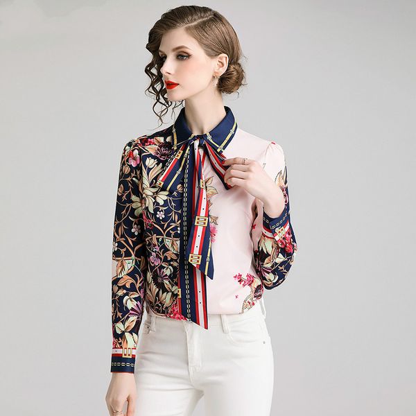 women runway shirts 2019 fashion elegant bow tie collar flower print long sleeve blouse shirt ladies workwear office xxl, White
women runway shirts 2019 fashion elegant bow tie collar flower print long sleeve blouse shirt ladies workwear office xxl, White