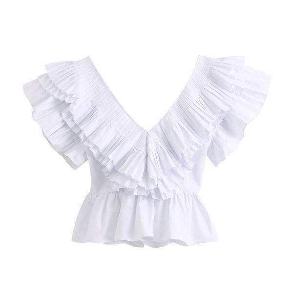 deep v-neck white crop blouses vintage butterfly sleeve female shirts office lady blusas chic short
deep v-neck white crop blouses vintage butterfly sleeve female shirts office lady blusas chic short